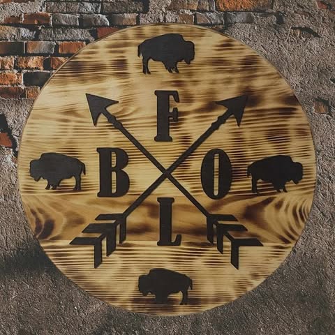 Wood Burned Sign - Buffalo New York Themed
