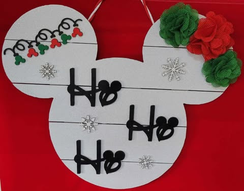 Door Hanger Mickey Christmas Ears