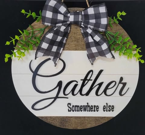 Gather Somewhere Else Door Hanger Sign