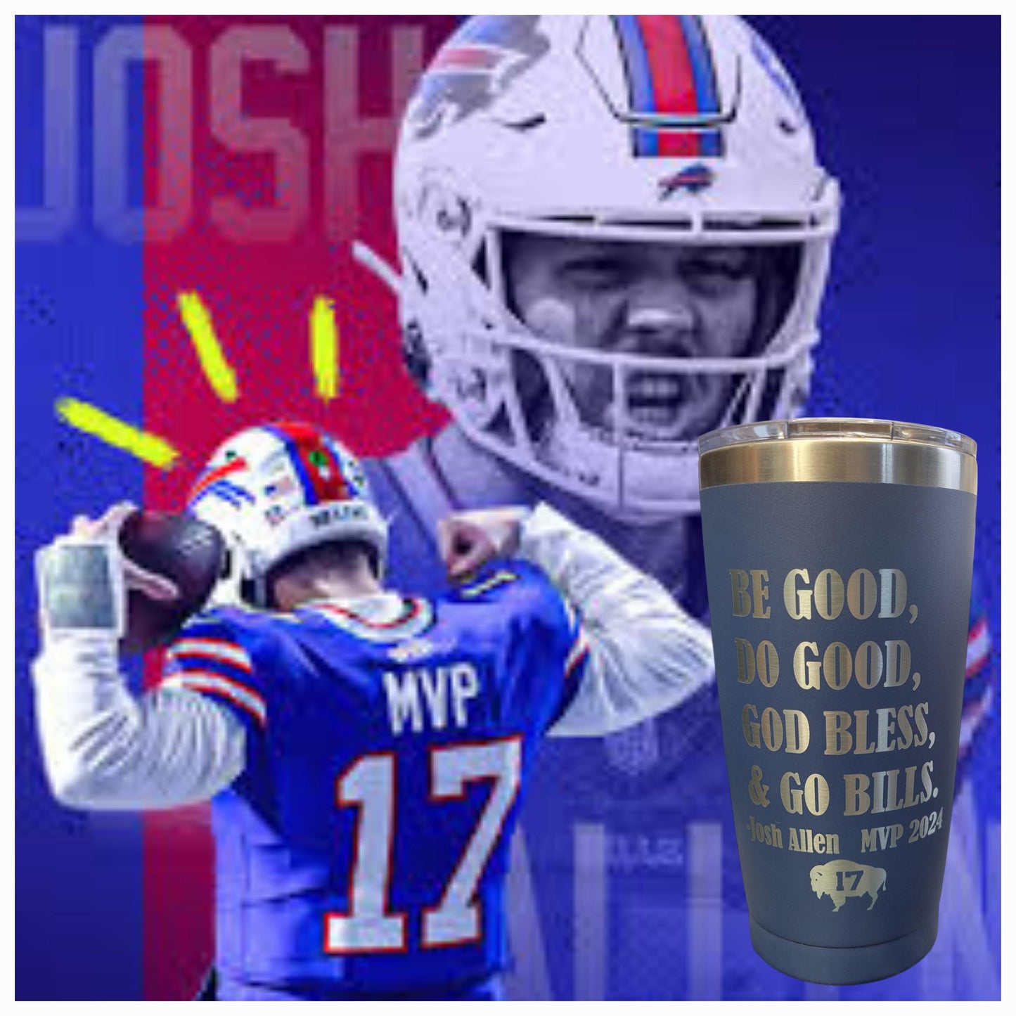 Josh Allen MVP 2024 20oz. Stainless Steel Tumbler