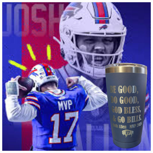 Josh Allen MVP 2024 20oz. Stainless Steel Tumbler