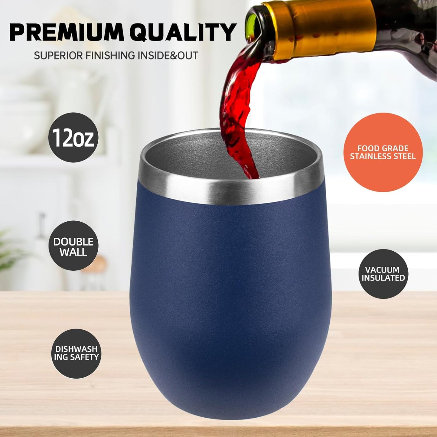 Engraved 12oz Stainless Steel Wine Tumbler