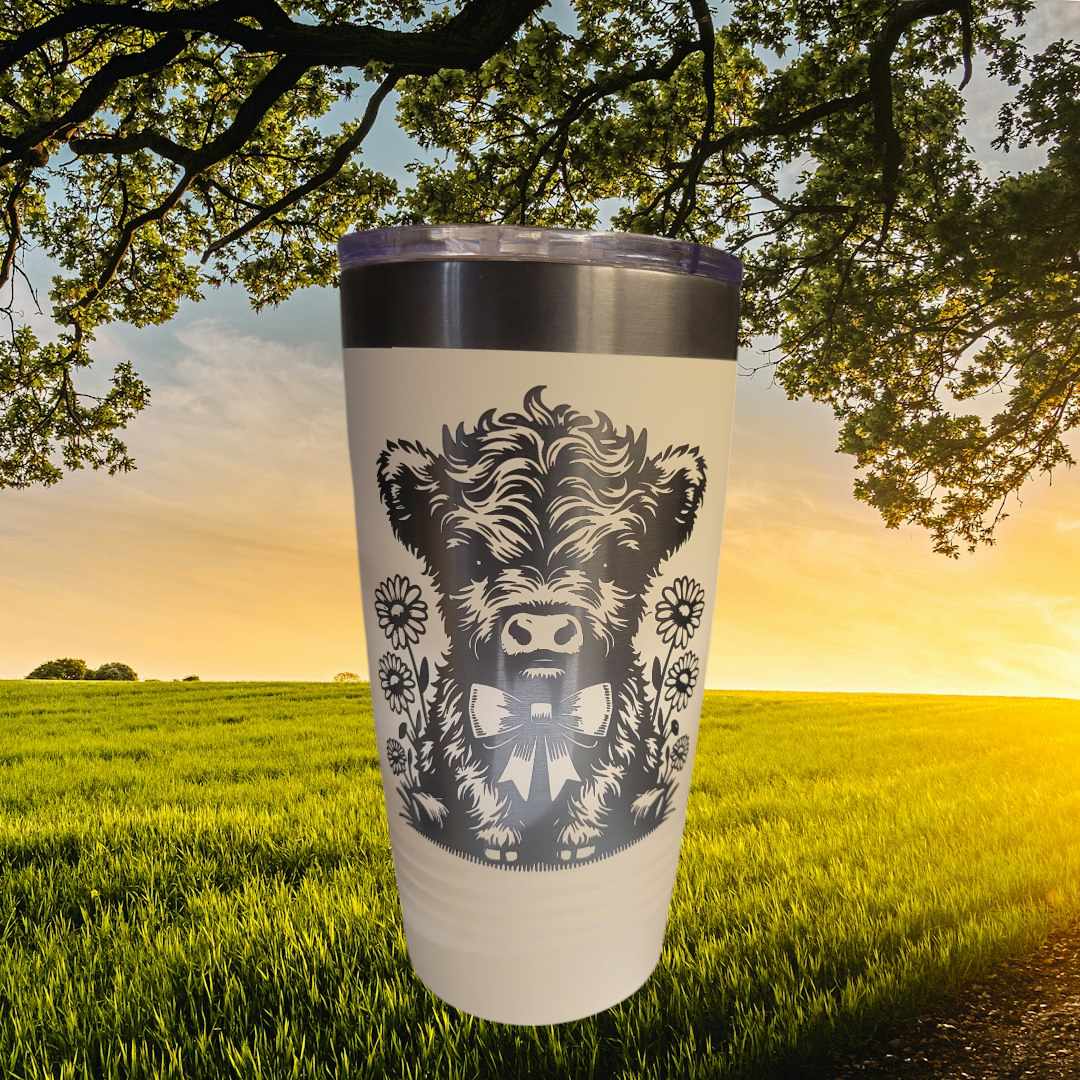 Highland Cow Engraved 20oz Stainless Steel Tumbler