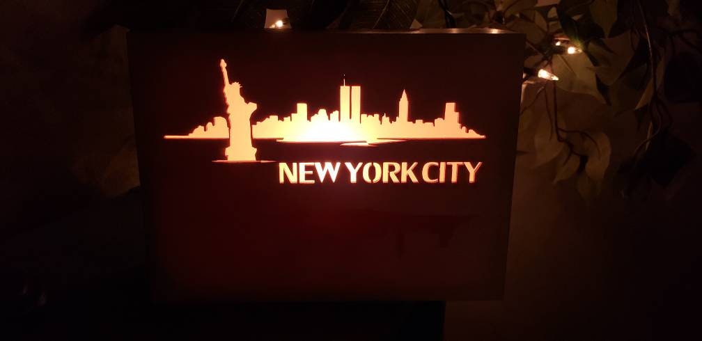 NYC Lightbox - 2 designs available, New York Statue of Liberty, Twin Towers