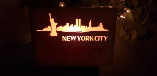 NYC Lightbox - 2 designs available, New York Statue of Liberty, Twin Towers