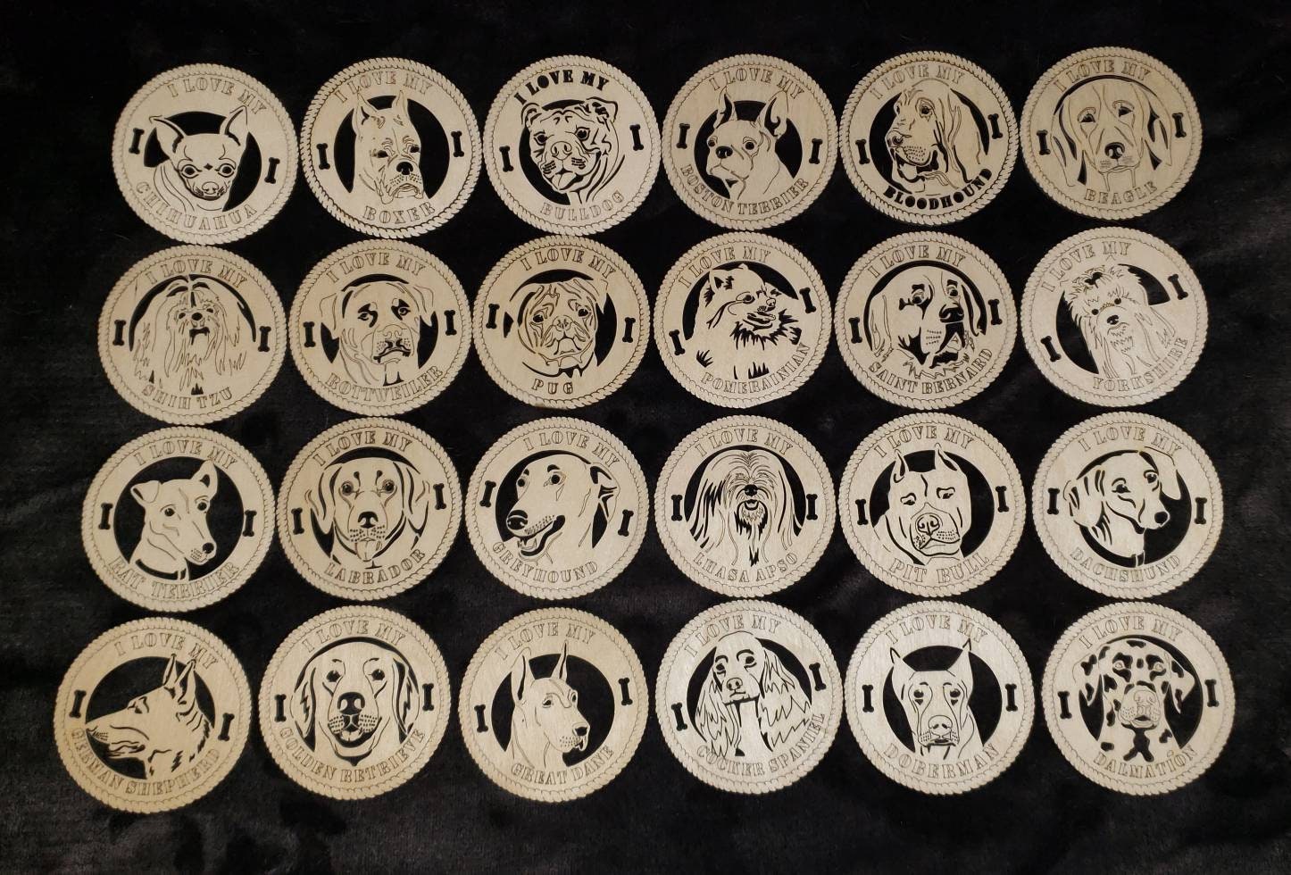 Engraved Magnets/Ornaments/Desktop Plaques/Wall Plaques/Picture Frames-DOGS/MILITARY/MISC