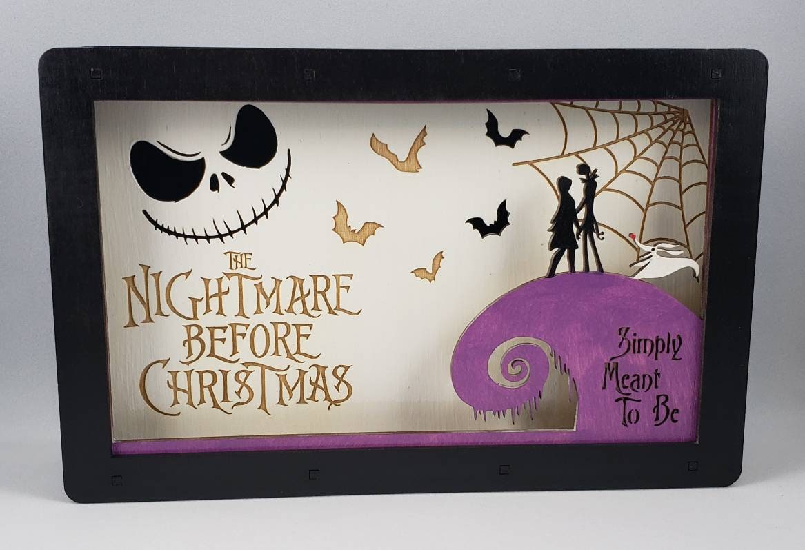 Nightmare Before Christmas LED Light Box, Jack Skellington, Sally, Zero, Oogie Boogie, Simply Meant To Be, Halloween,