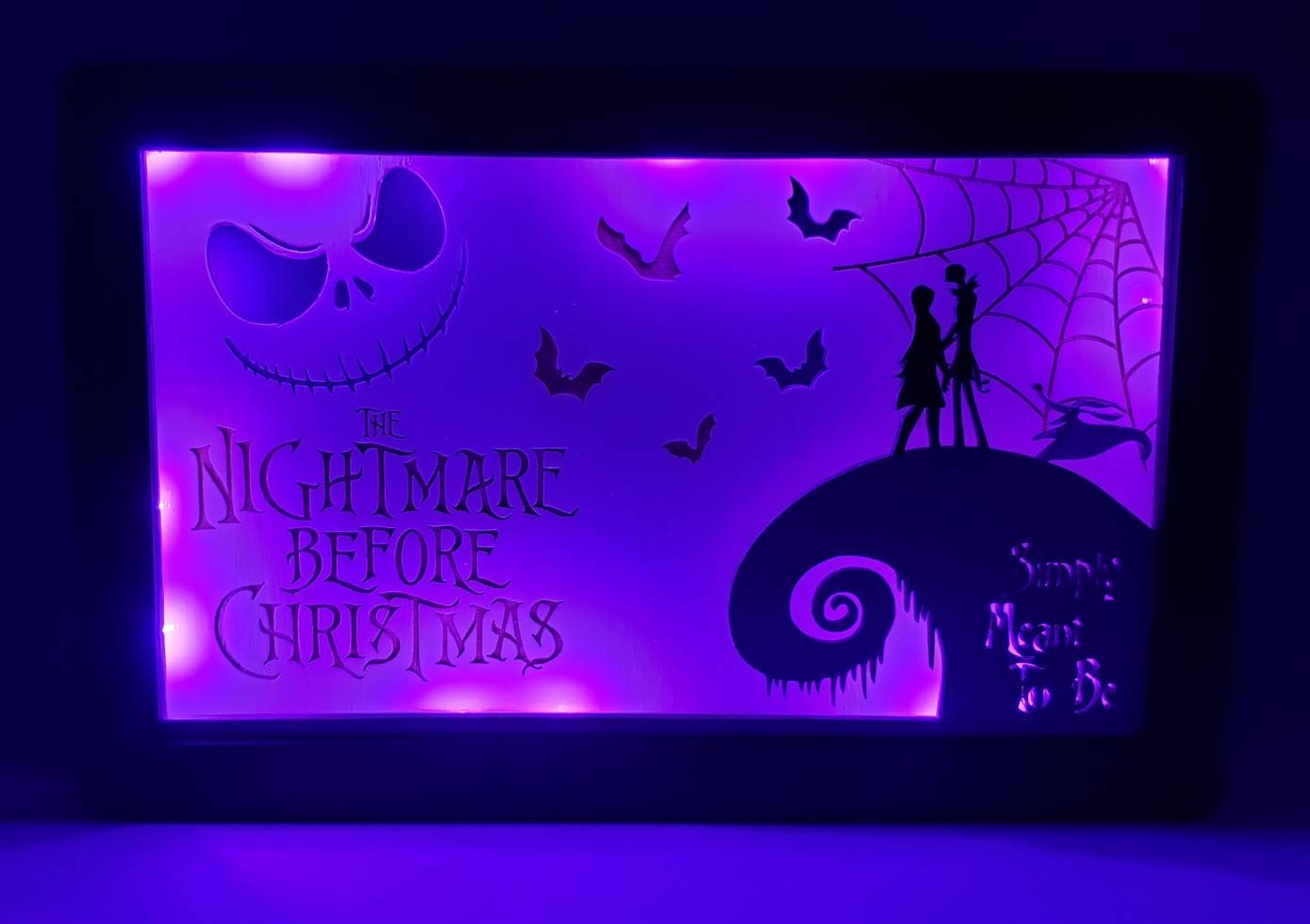 Nightmare Before Christmas LED Light Box, Jack Skellington, Sally, Zero, Oogie Boogie, Simply Meant To Be, Halloween,