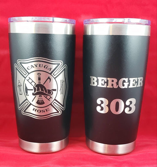 Personalized Fireman Tumbler,Stainless Steel Tumbler,Fireman Gift, Groomsmen Gift,Tumblers, Engraved Tumbler, Corporate Gift, 20oz,8oz Flask