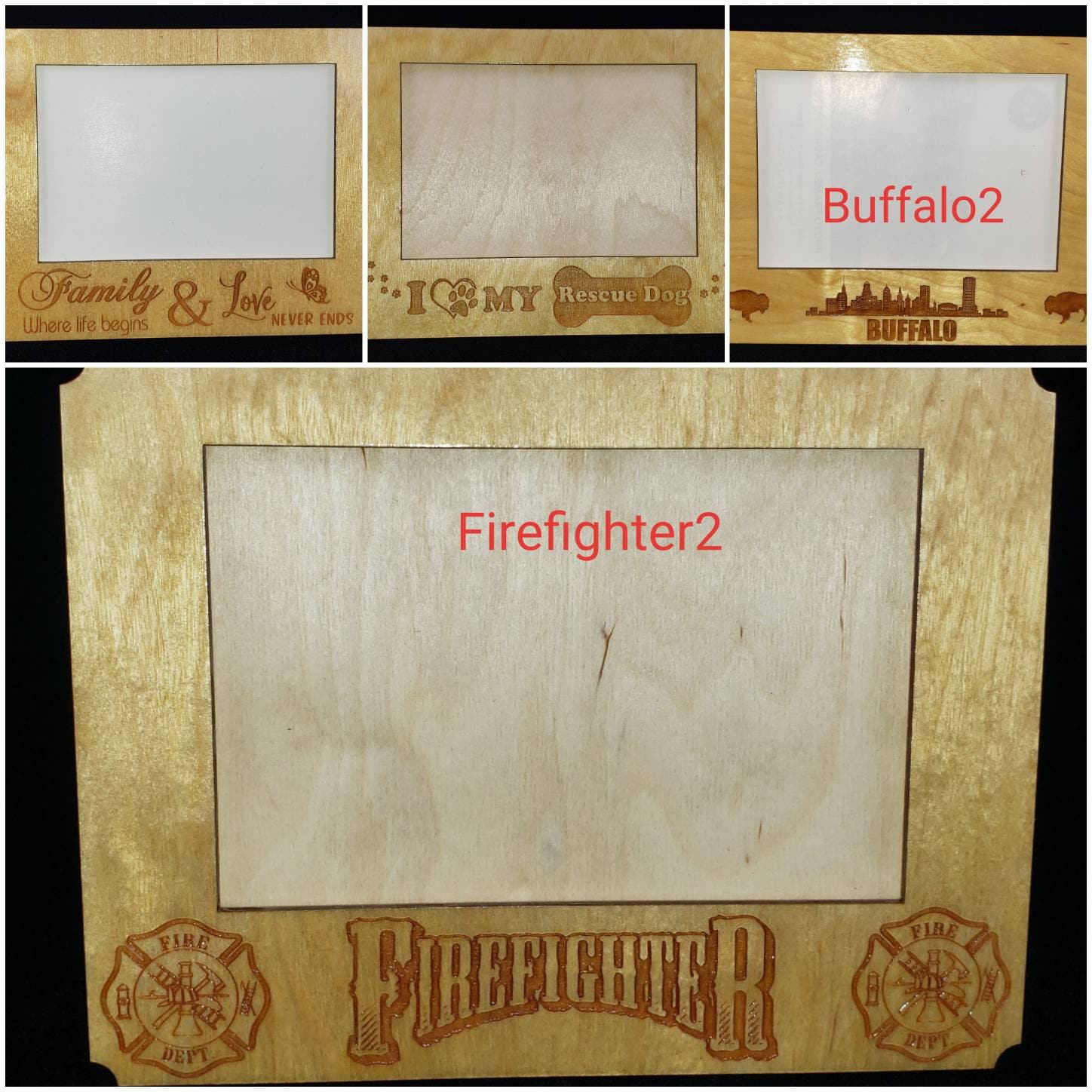 Photo Frames - 4x6 5x7 8x10. PERSONALIZED Anniversary - Special Occasion - Laser Cut and Engraved Wood - Add names, date and/or message