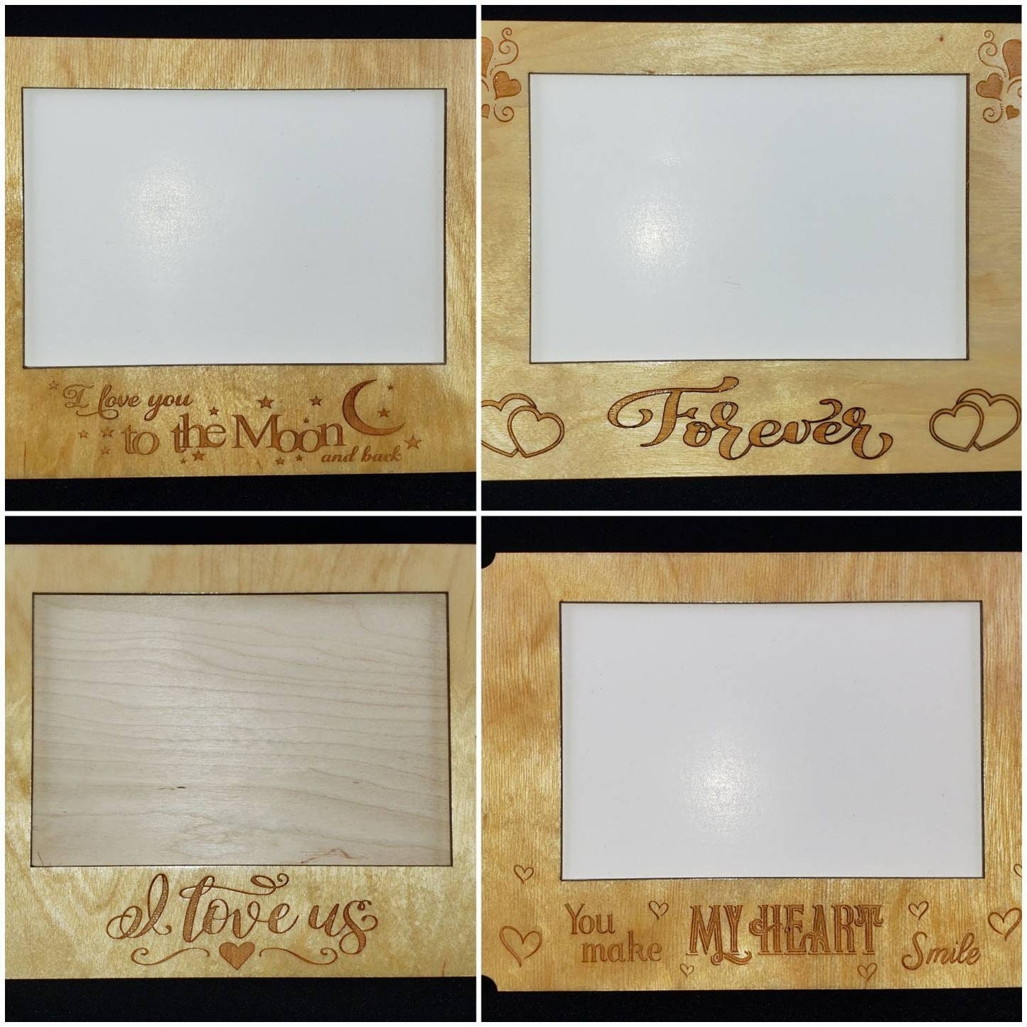 Photo Frames - 4x6 5x7 8x10. PERSONALIZED Anniversary - Special Occasion - Laser Cut and Engraved Wood - Add names, date and/or message