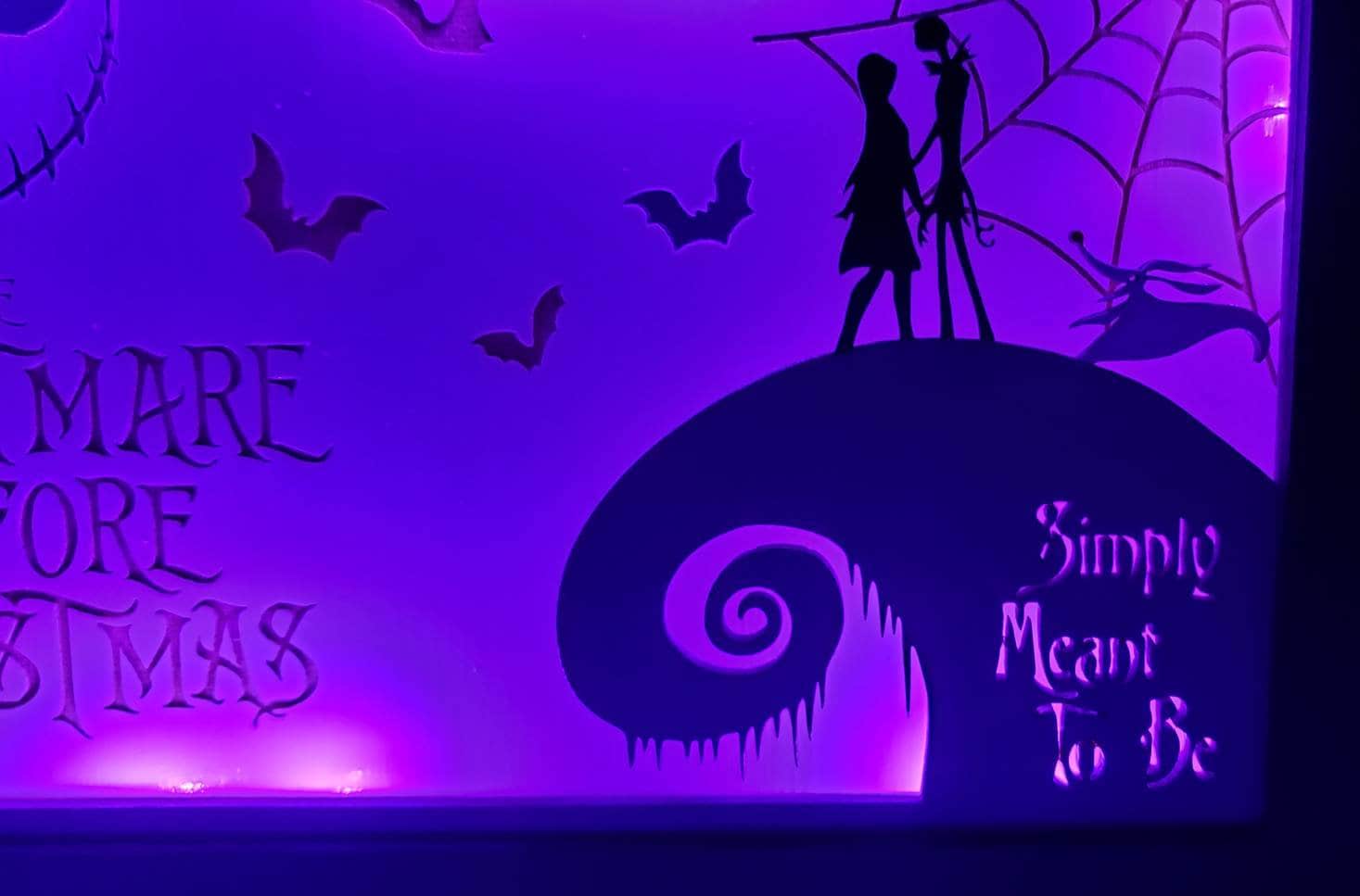 Nightmare Before Christmas LED Light Box, Jack Skellington, Sally, Zero, Oogie Boogie, Simply Meant To Be, Halloween,