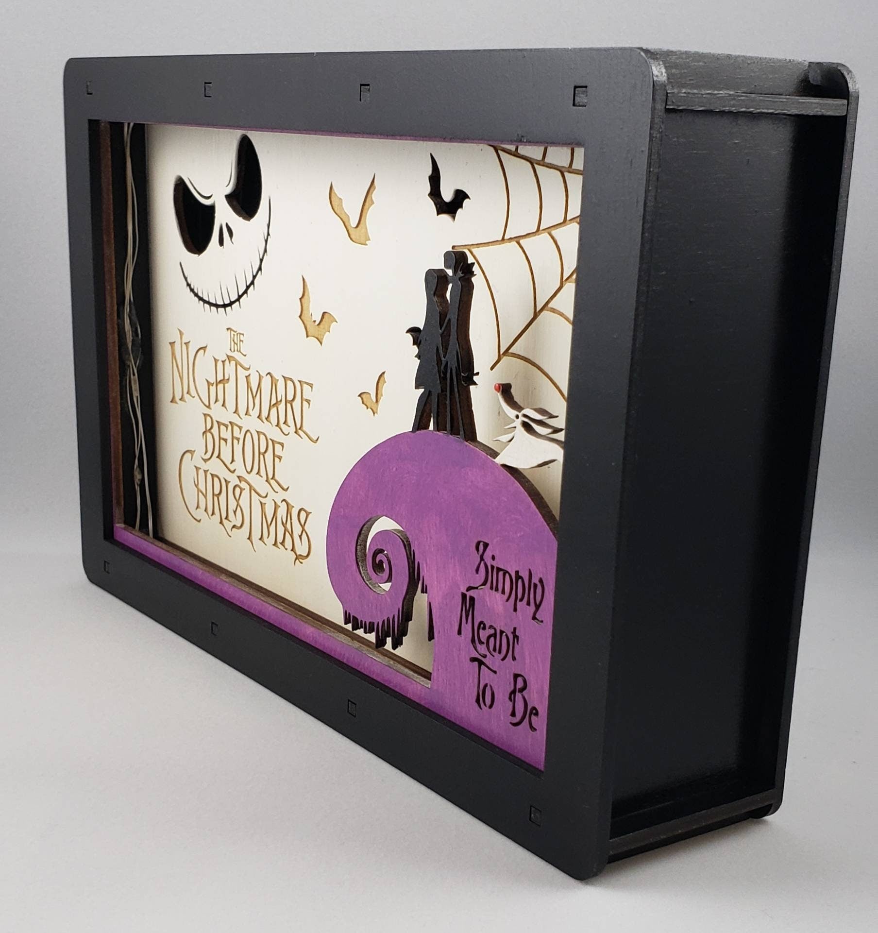 Nightmare Before Christmas LED Light Box, Jack Skellington, Sally, Zero, Oogie Boogie, Simply Meant To Be, Halloween,