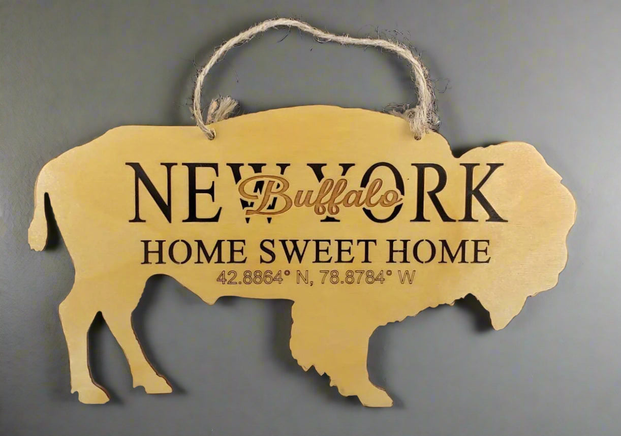 Buffalo Love/Home Sweet Home Signs-BUFFALO SHAPE