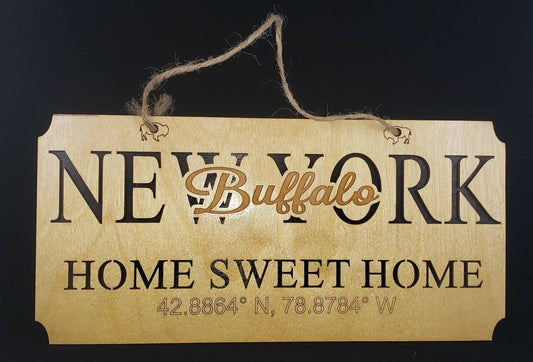Home Sweet Home State/City Coordinates Sign