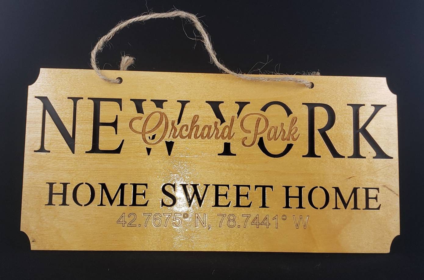 Home Sweet Home State/City Coordinates Sign