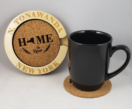 Custom Coasters Personalized coaster set, Engraved coasters,Home State, wedding gift,new home gift,Set of 4,wood decor,Coaster Holder