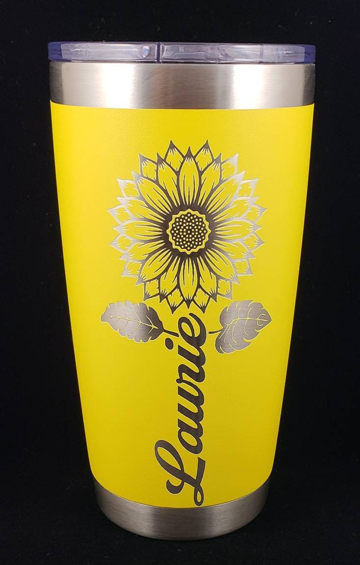 Sunflower Tumbler,Personalized 20 OZ Tumbler,Engraved Tumbler,Sunflower Lovers,Sunshine,You Are My Sunshine,Stainless Steel Coffee Tumbler