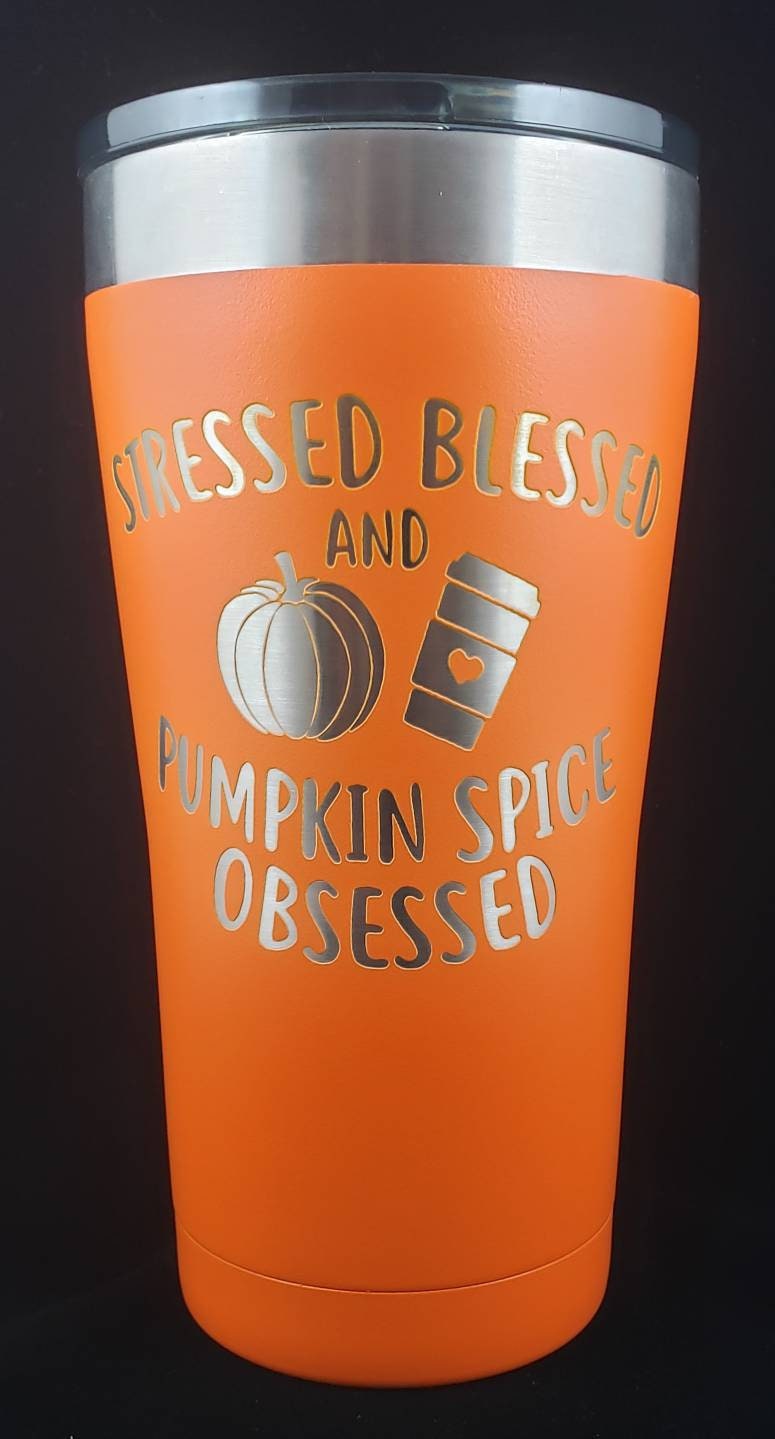 Personalized Tumbler, Stainless Steel Tumbler, Pumpkin Spice, Fall, Pumpkin Lovers, Halloween, Tumblers, Engraved Tumbler, 20oz