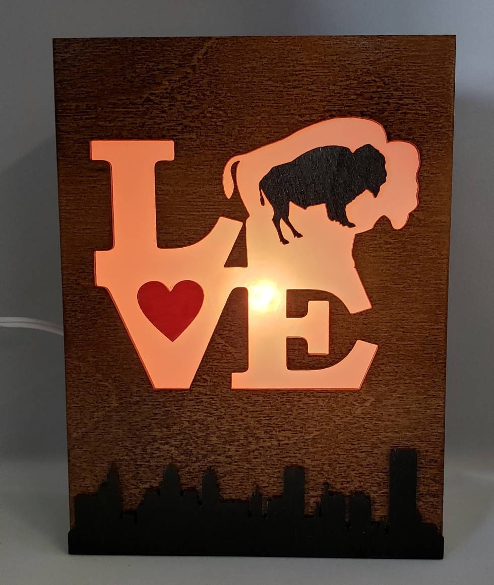 Buffalo Love Lightbox with "BUFFALO"