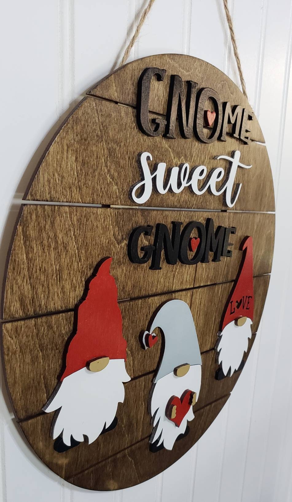Gnome Door Hanger, Wooden Sign, Gnome Sweet Gnome Wood Door Hanger, Door Decor, Best Gift Ever, Front door decor, new home gifts