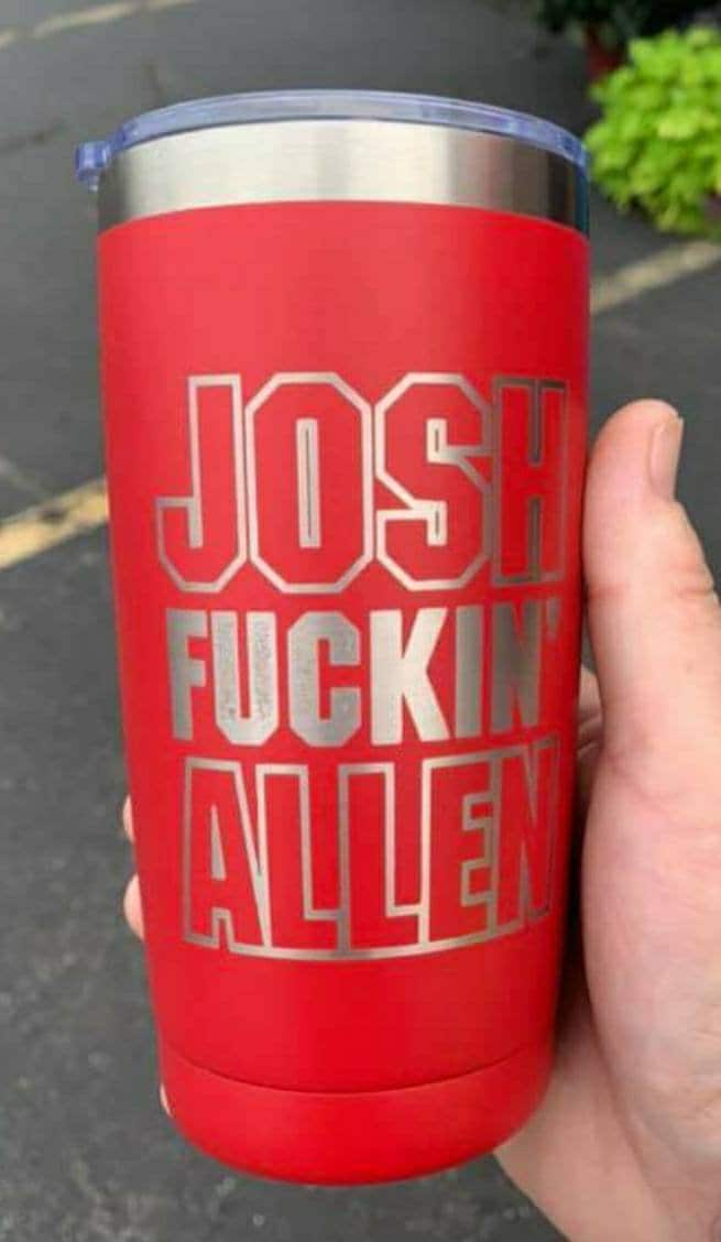 Josh Allen Tumbler, Stainless Steel Tumbler, Buffalo New York, Tumblers, Engraved Tumbler, Hometown Team Gift, Josh Allen, Wine Tumbler