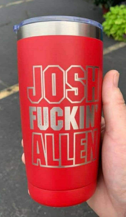 Josh Allen Tumbler, Stainless Steel Tumbler, Buffalo New York, Tumblers, Engraved Tumbler, Hometown Team Gift, Josh Allen, Wine Tumbler