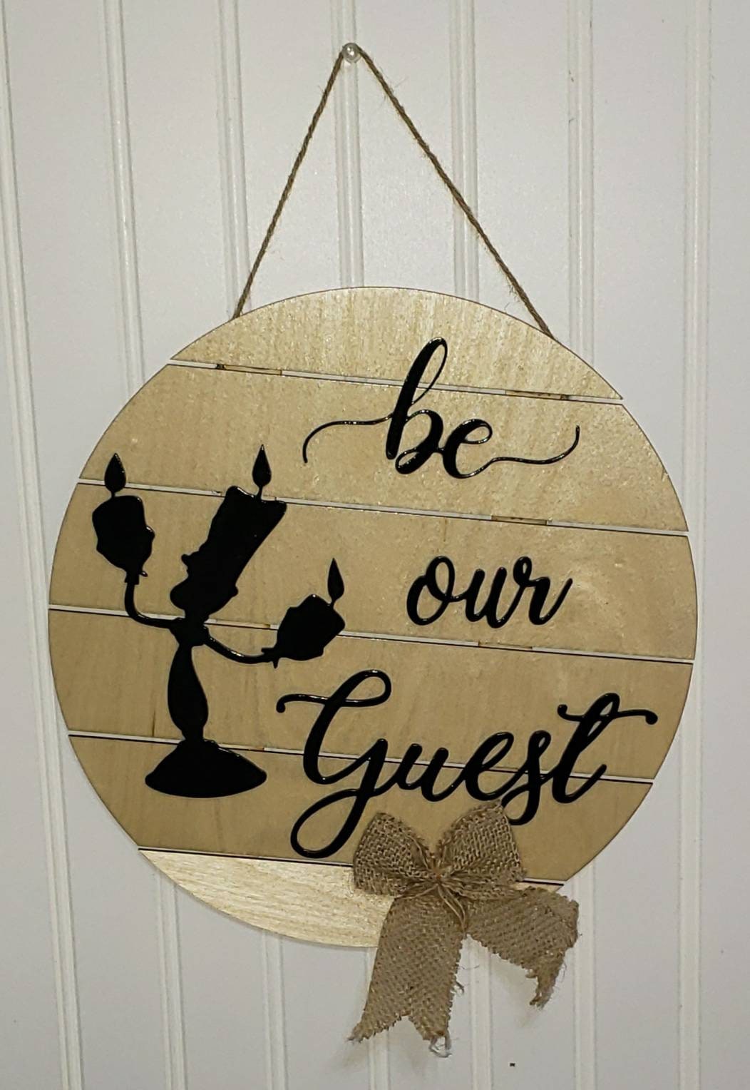 Door Hanger, Wooden Sign, Inspired by Disney Wood Door Hanger, Door Decor, Be Our Guest, Front Door Decor, New Home, Wall Decor, Disney