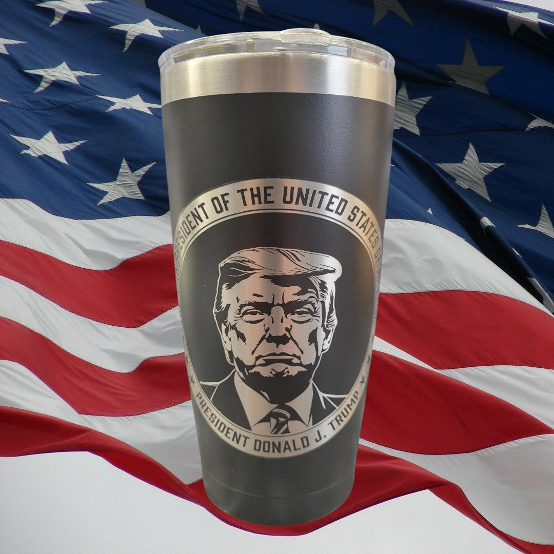 TRUMP Tumbler,Stainless Steel Tumbler,Trump 2024, Trump 47th President, Gift, 20oz Tumblers, Engraved Tumbler, Corporate Gift, 20oz